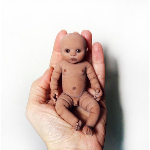 Solid silicone miniature ethnic baby Victor 11,5 cm (4,6")